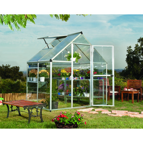 Serra da giardino in alluminio e policarbonato 2,23m² HYBRID - Silver - Palram – Canopia