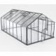 Serra da giardino Hybrid 14,5m² antracite in vetro temperato e policarbonato Sanus XL15 – Gampre