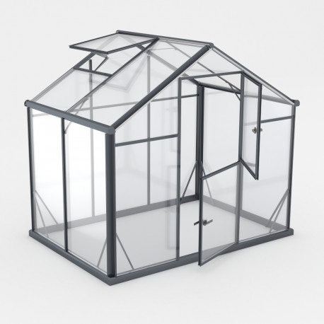 Serra da giardino 3,3 m² in alluminio nero e vetro temperato Sanus L3 - Gampre