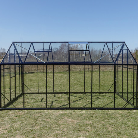 Serra da giardino 9,8m² in alluminio nero e vetro temperato Sanus L10 - Gampre