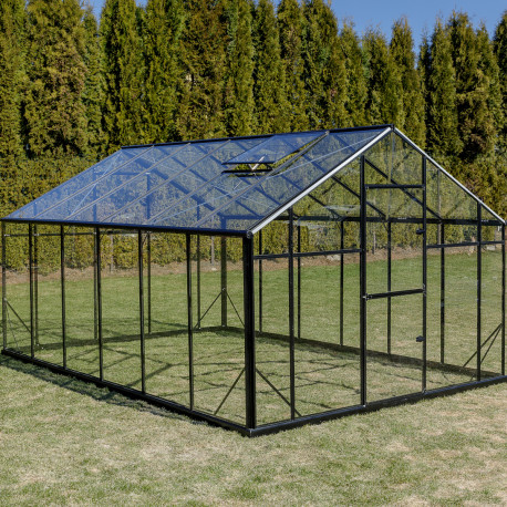 Serra da giardino di 9,8 m² in alluminio nero e vetro temperato Sanus UP! L10 - Gampre