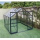 Vetri di ricambio per serra da giardino da 7,42 m² in alluminio antracite e vetro temperato da 4 mm - Green Protect