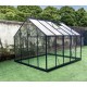 Vetri di ricambio per serra da giardino da 7,42 m² in alluminio antracite e vetro temperato da 4 mm - Green Protect