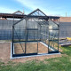 Vetri di ricambio per serra da giardino da 7,42 m² in alluminio antracite e vetro temperato da 4 mm - Green Protect