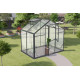 Serra da giardino 3,3 m² in alluminio nero e vetro temperato Sanus L3 - Gampre