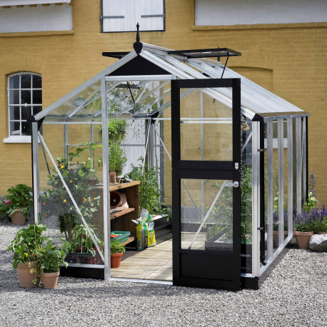 Serra da giardino 8,2m² in alluminio e vetro temperato Compact - Juliana
