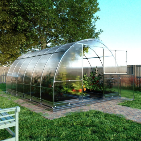 Serra da giardino 18m² Tube in acciaio zincato e pannello in policarbonato da 4 mm - Klasika