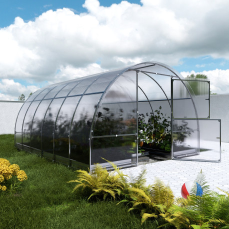 Serra da giardino 12m² Easy in acciaio zincato e pannello in policarbonato da 6 mm - Klasika