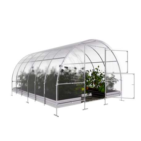 Serra da giardino Easy da 18 m² in acciaio zincato e pannelli in policarbonato da 6 mm - Klasika
