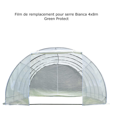 Telo di ricambio completo per serra tunnel per orto BIANCA 4x8m con copertura in PE rinforzato - Green Protect
