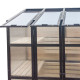 Serra da balcone in legno e policarbonato da 3 mm con ripiani e tetto apribile - Arbour