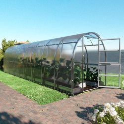 Serra da giardino Slim 200x800 cm in acciaio zincato e pannelli in policarbonato da 6 mm - Klasika