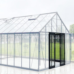 Kit porta posteriore supplementare a soglia ribassata per serre Royale larghezza 366 cm in alluminio e vetro Green Protect