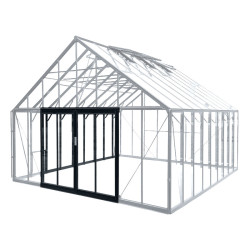 Kit porta posteriore supplementare a soglia ribassata per serre Royale larghezza 494 cm in alluminio e vetro Green Protect