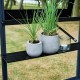 Mensola in alluminio laccato nero 150x15cm per serra da giardino