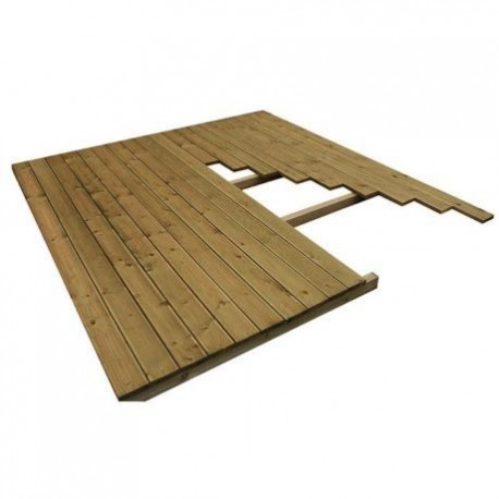 Pavimento per serra da giardino in legno massello di 12mq trattato e verniciato marrone Gardy Shelter