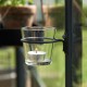Portacandele in metallo laccato nero per serra da giardino - Juliana